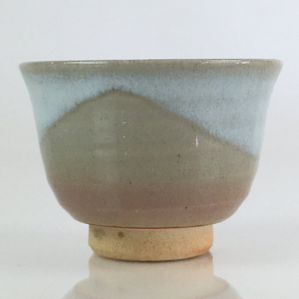 Japanese Ceramic Hagi Ware Teacup Yunomi Vtg White Glaze Sencha TC313