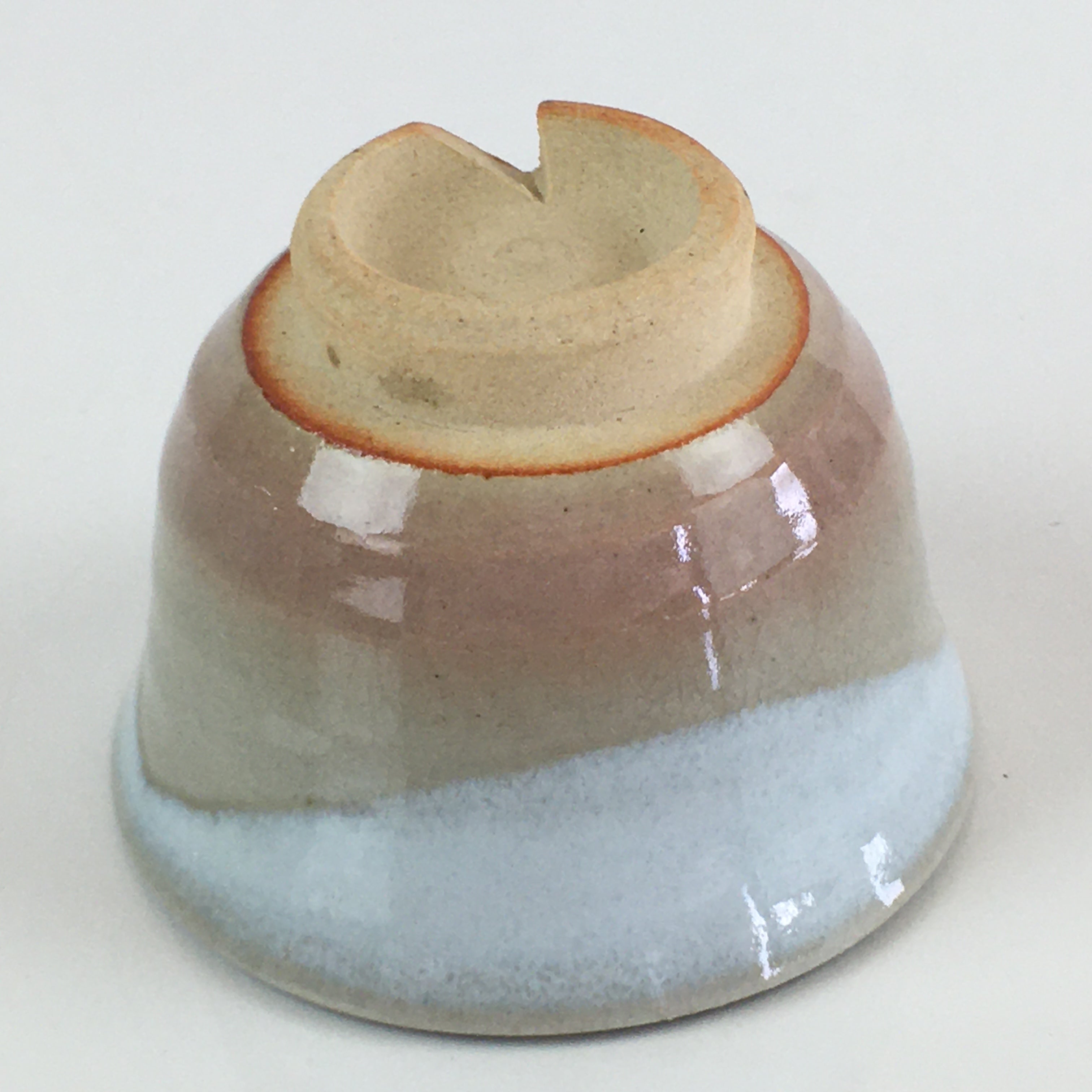 Japanese Ceramic Hagi Ware Teacup Yunomi Vtg White Glaze Sencha TC313