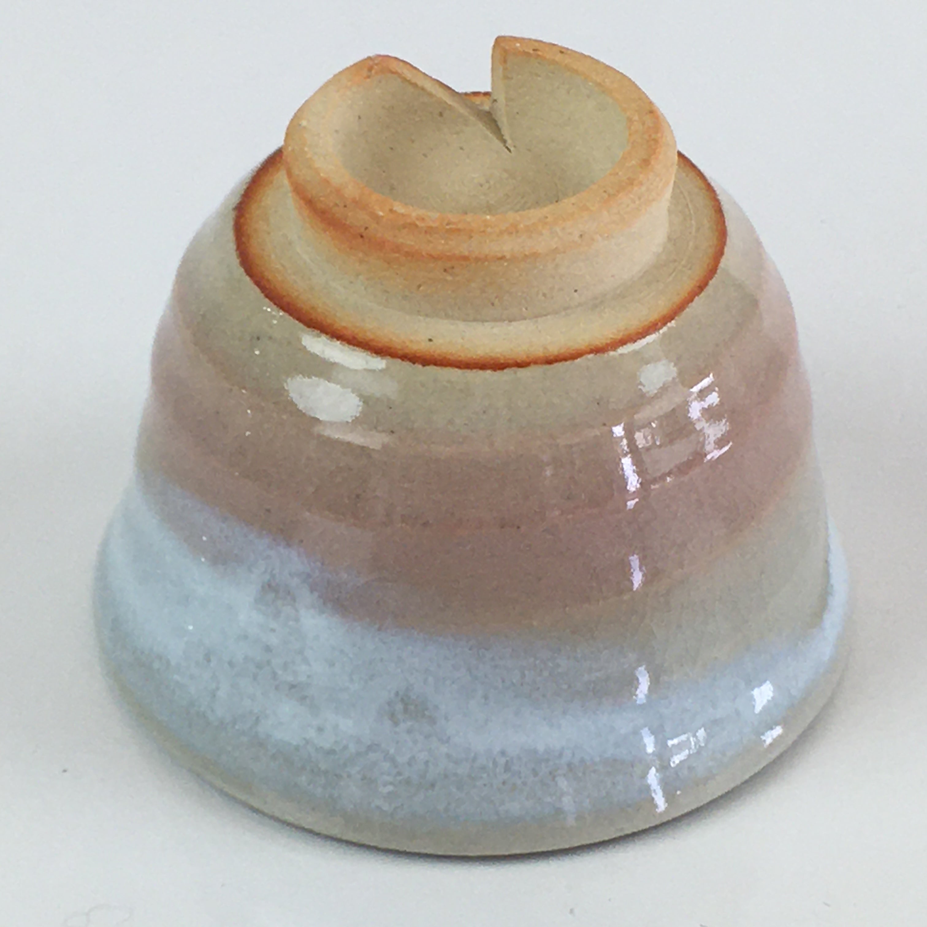 Japanese Ceramic Hagi Ware Teacup Yunomi Vtg White Glaze Sencha TC314