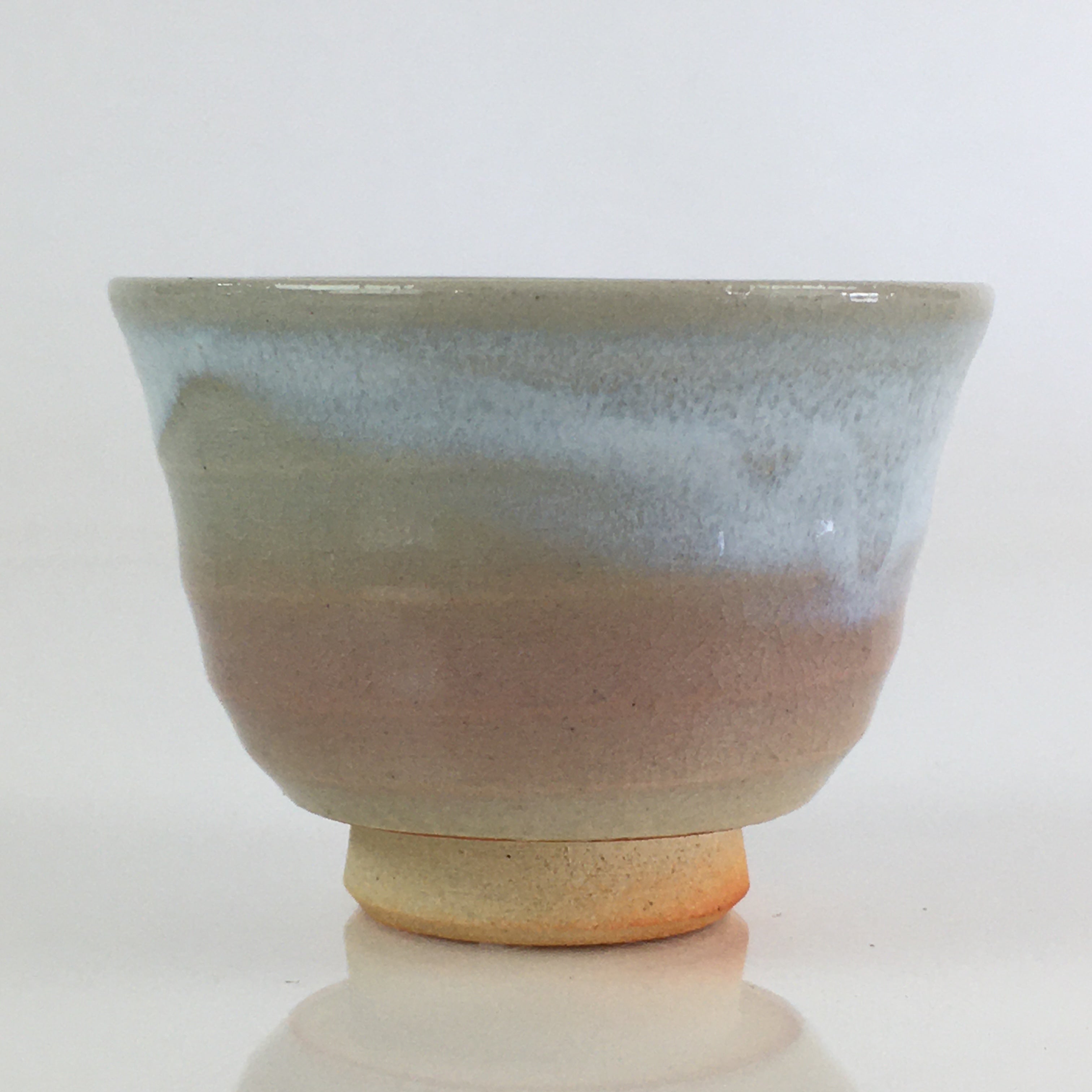 Japanese Ceramic Hagi Ware Teacup Yunomi Vtg White Glaze Sencha TC314