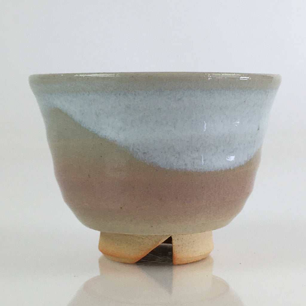 Japanese Ceramic Hagi Ware Teacup Yunomi Vtg White Glaze Sencha TC314
