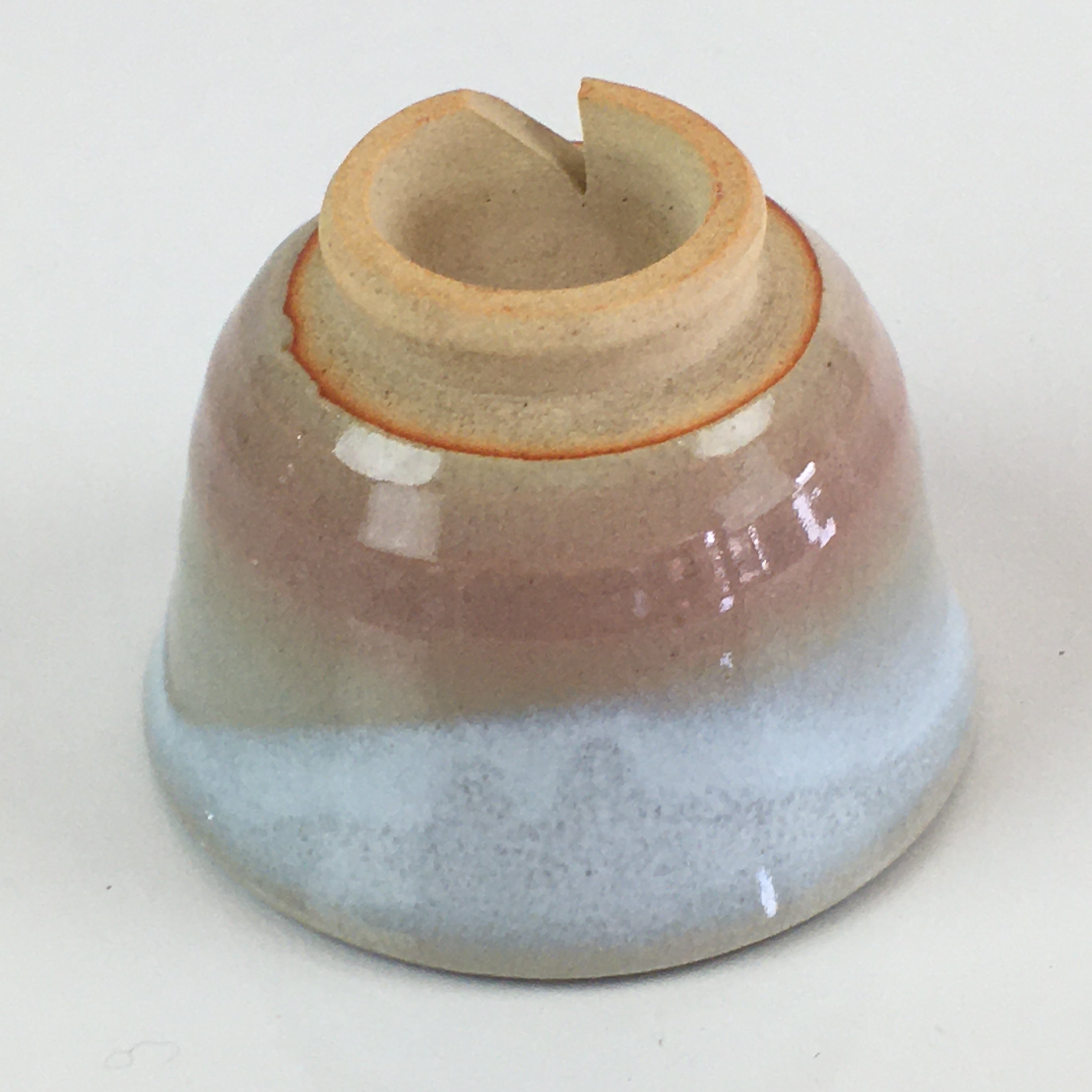 Japanese Ceramic Hagi Ware Teacup Yunomi Vtg White Glaze Sencha TC315