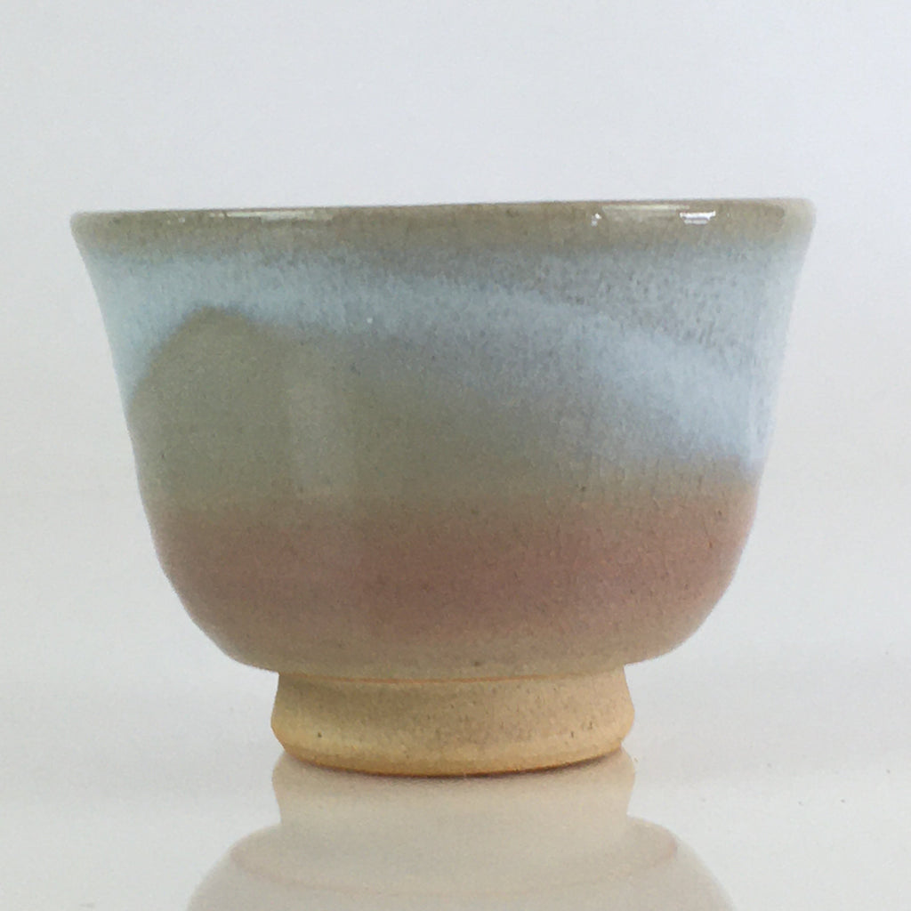 Japanese Ceramic Hagi Ware Teacup Yunomi Vtg White Glaze Sencha TC315