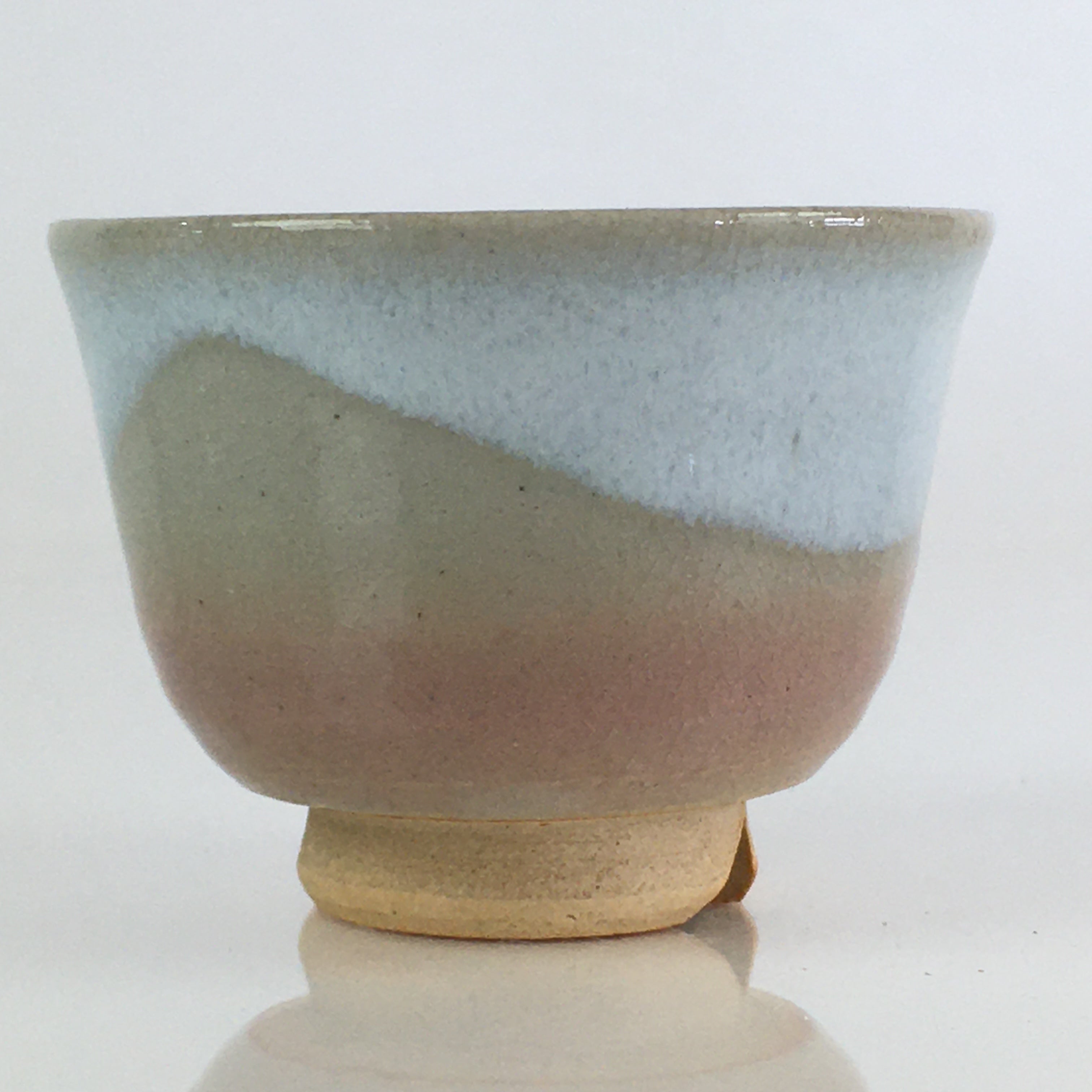 Japanese Ceramic Hagi Ware Teacup Yunomi Vtg White Glaze Sencha TC315