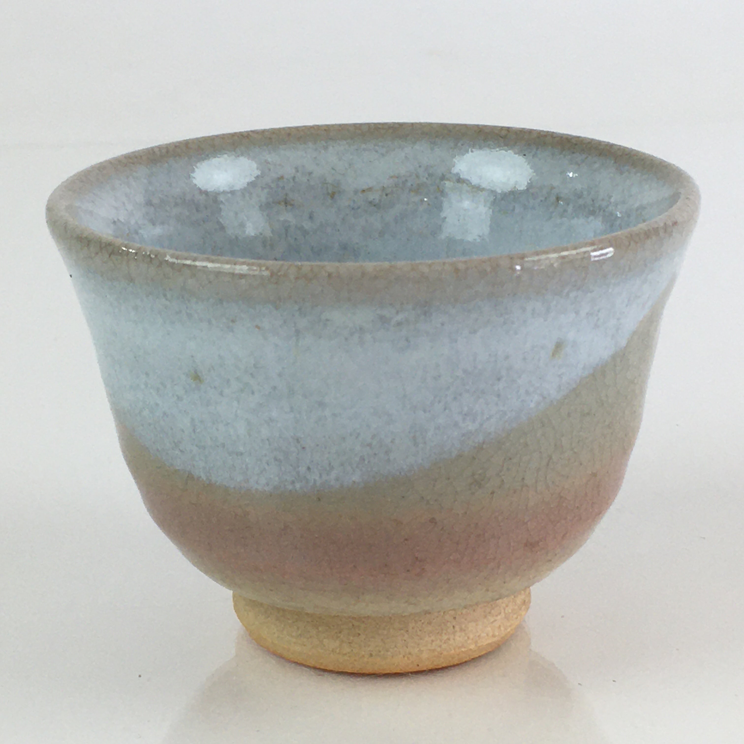 Japanese Ceramic Hagi Ware Teacup Yunomi Vtg White Glaze Sencha TC316