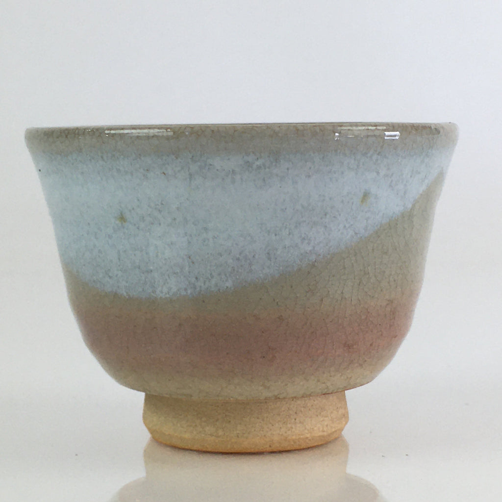 Japanese Ceramic Hagi Ware Teacup Yunomi Vtg White Glaze Sencha TC316