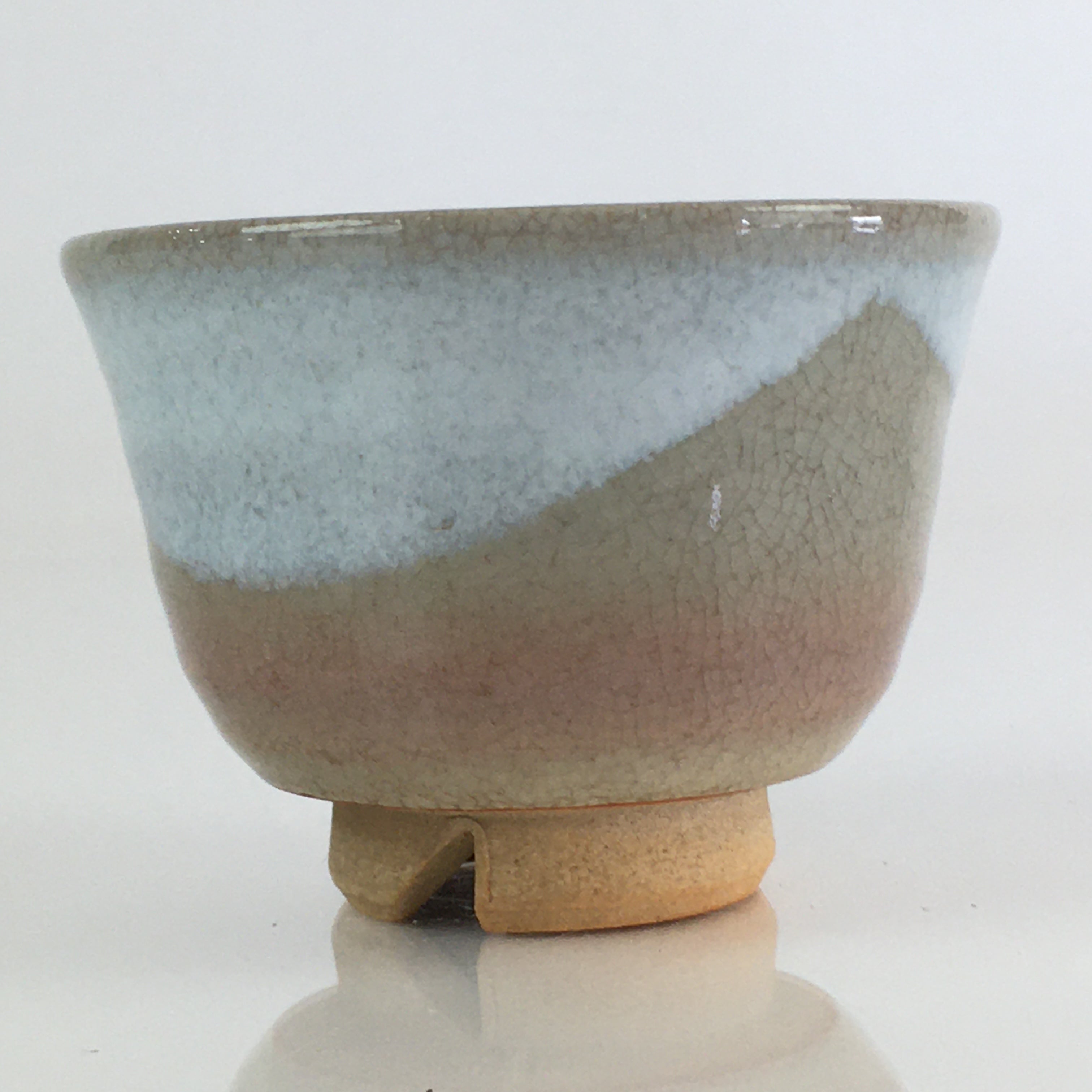 Japanese Ceramic Hagi Ware Teacup Yunomi Vtg White Glaze Sencha TC316