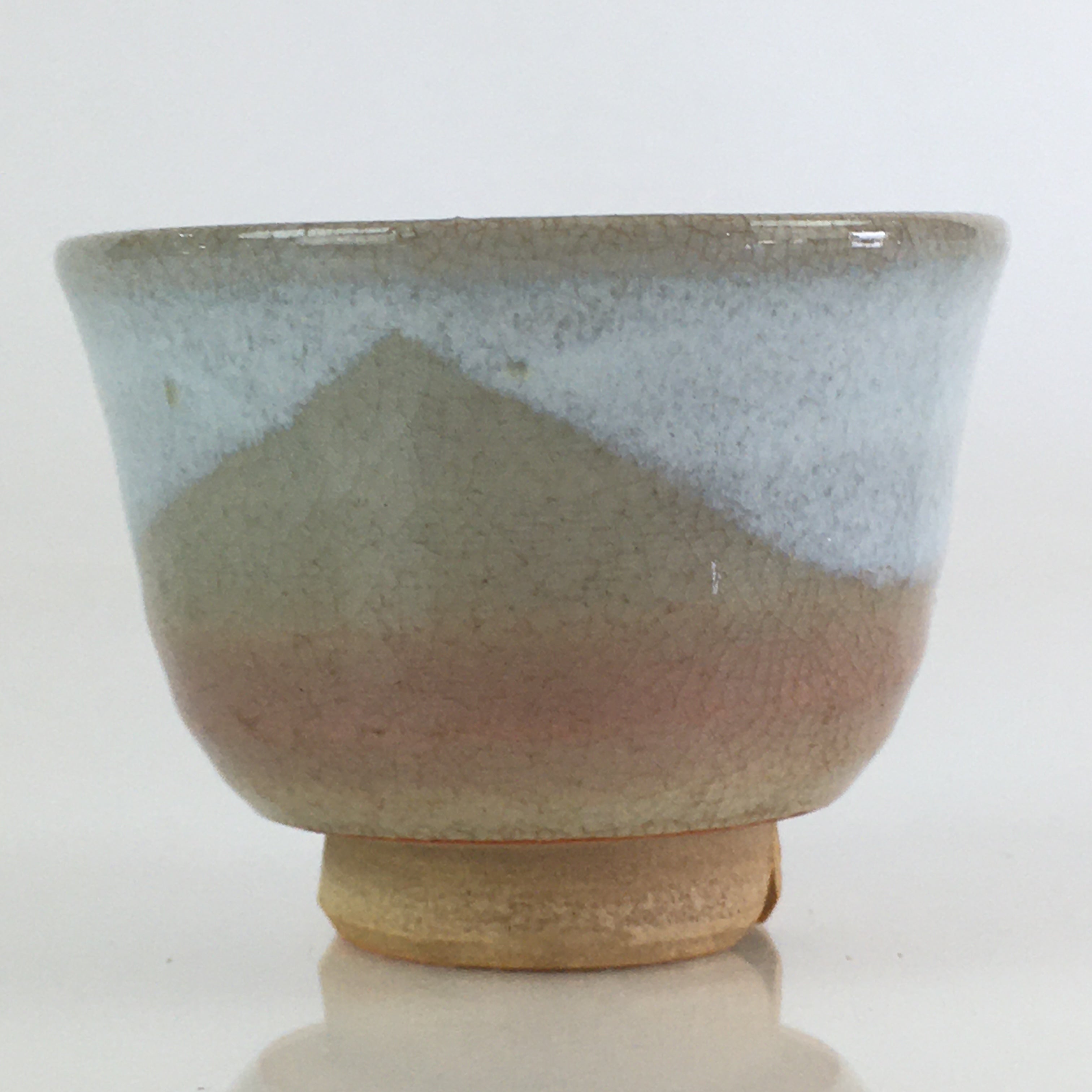 Japanese Ceramic Hagi Ware Teacup Yunomi Vtg White Glaze Sencha TC316