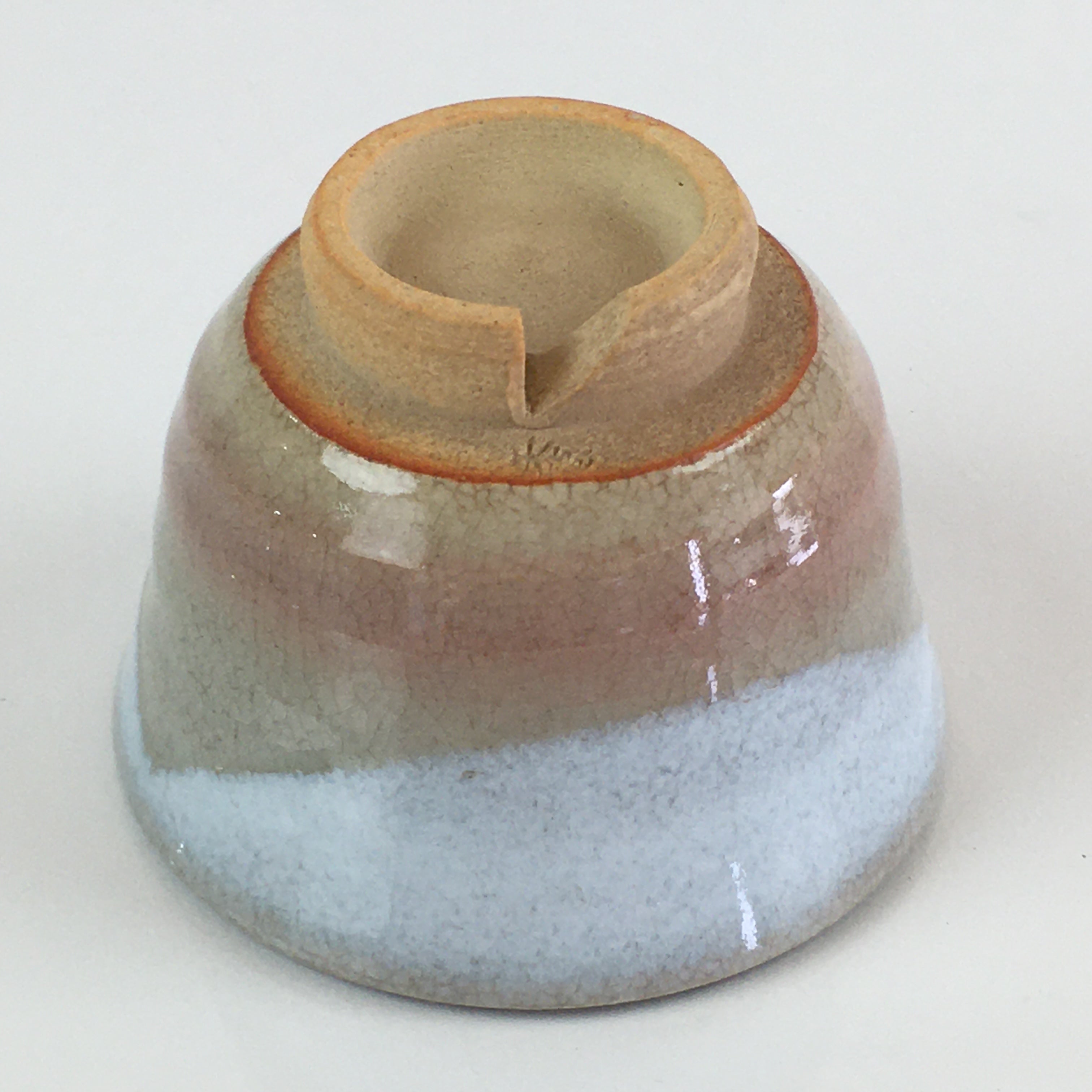 Japanese Ceramic Hagi Ware Teacup Yunomi Vtg White Glaze Sencha TC316