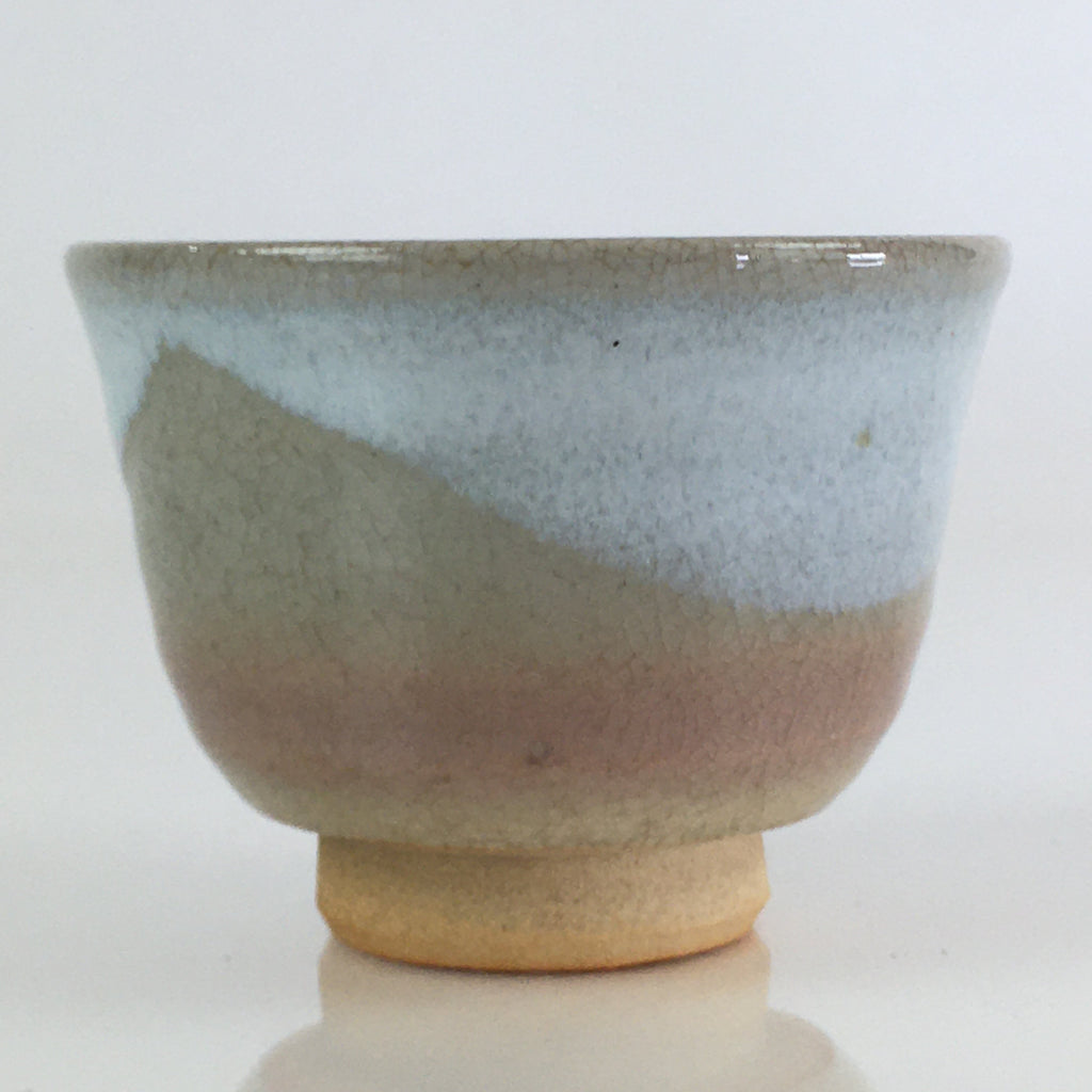 Japanese Ceramic Hagi Ware Teacup Yunomi Vtg White Glaze Sencha TC316