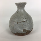 Japanese Ceramic Hagi Were Sake Bottle Vtg Pottery White Glaze Red Clay Tokkuri