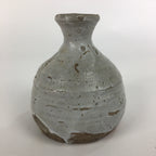 Japanese Ceramic Hagi Were Sake Bottle Vtg Pottery White Glaze Red Clay Tokkuri