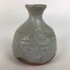 Japanese Ceramic Hagi Were Sake Bottle Vtg Pottery White Glaze Red Clay Tokkuri