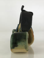 Japanese Ceramic Hina Doll Vtg Prince Girl's Day Festival Green Glaze ID470