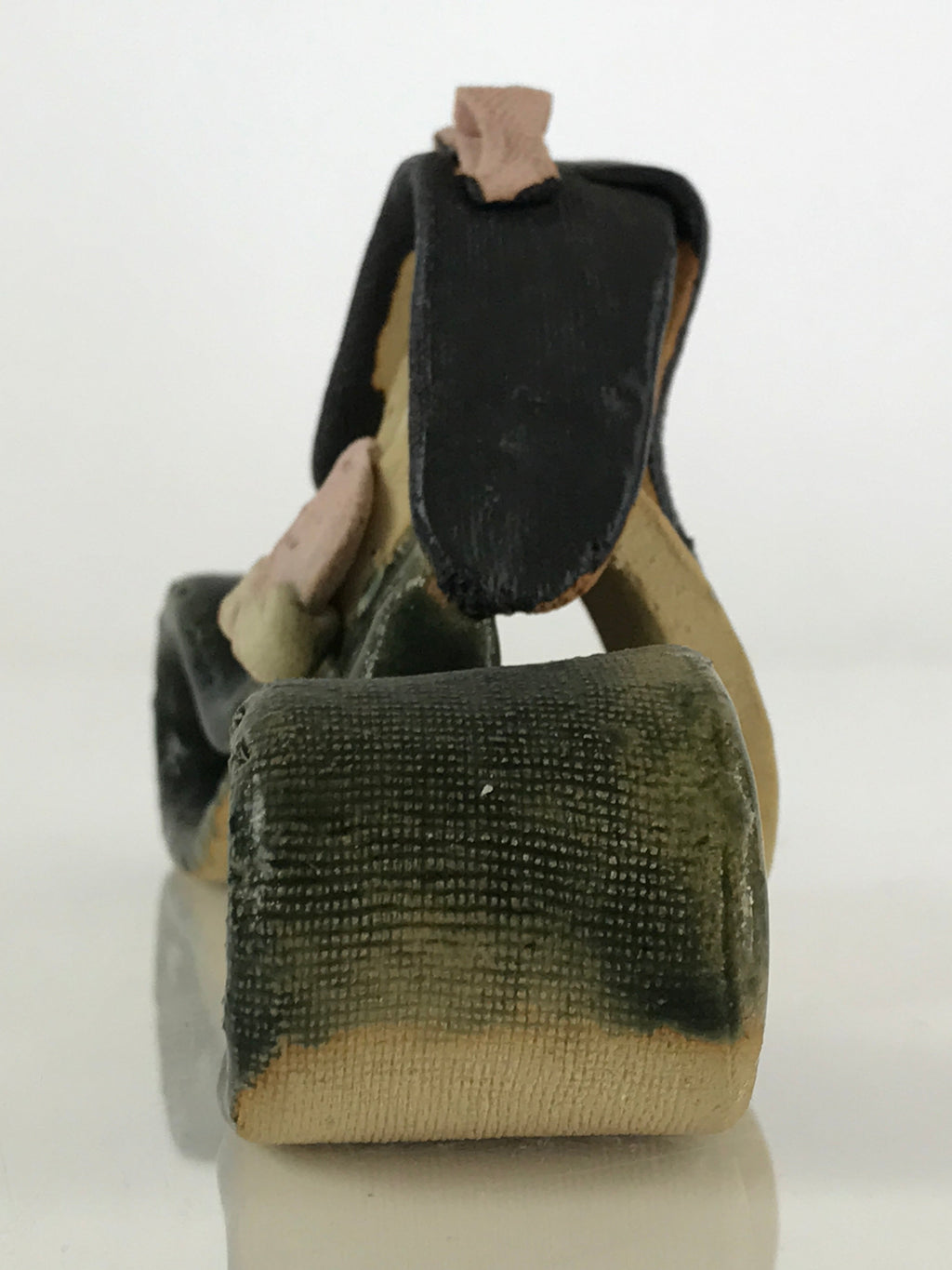 Japanese Ceramic Hina Doll Vtg Princess Girl's Day Festival Green Glaze ID471