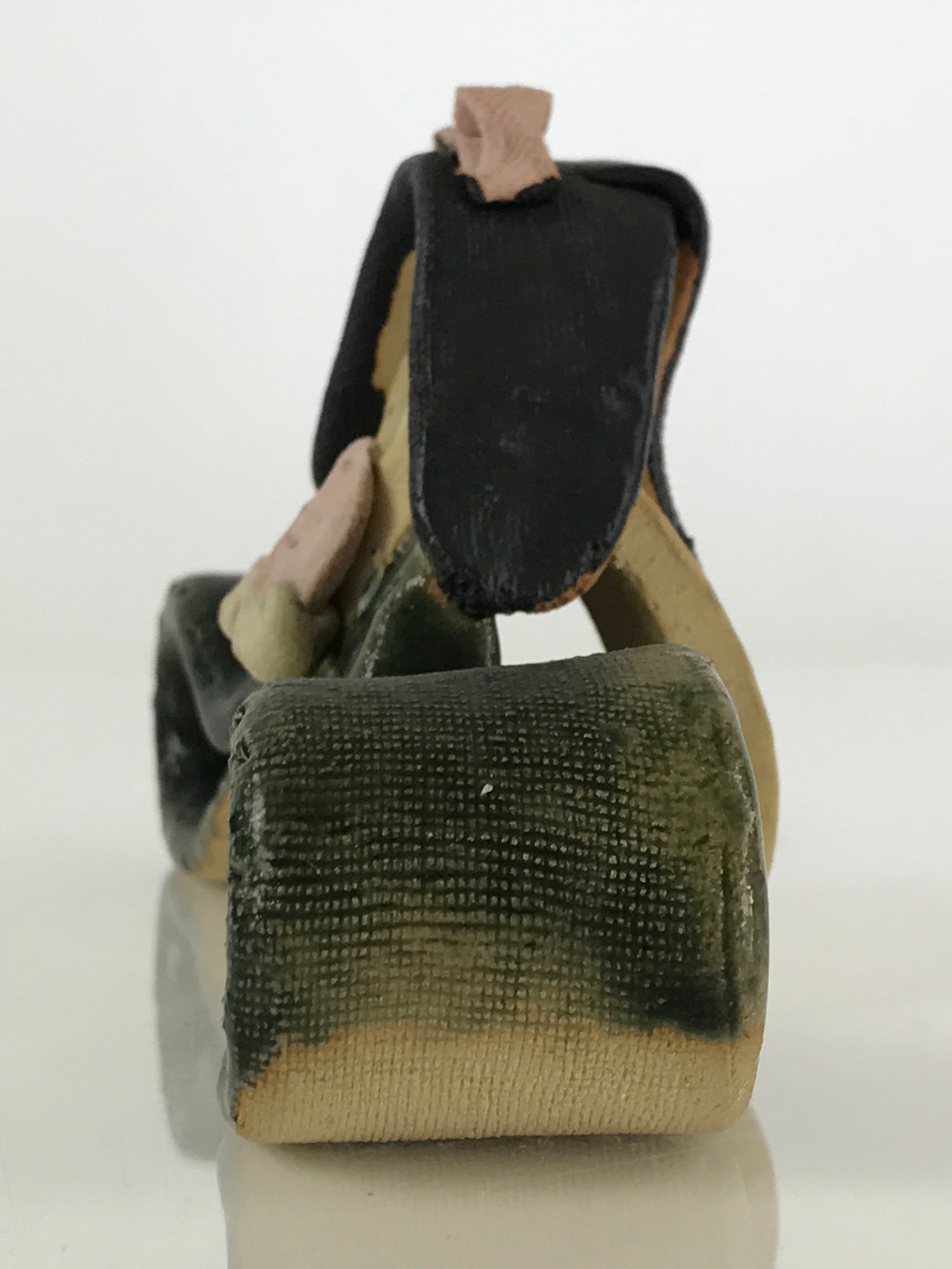 Japanese Ceramic Hina Doll Vtg Princess Girl's Day Festival Green Glaze ID471