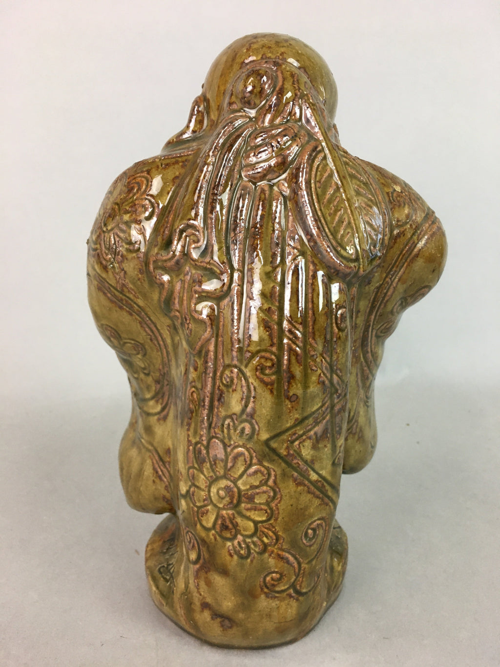 Japanese Ceramic Hotei-Son Statue Vtg 7 Gods Good Fortune Wealth BD540