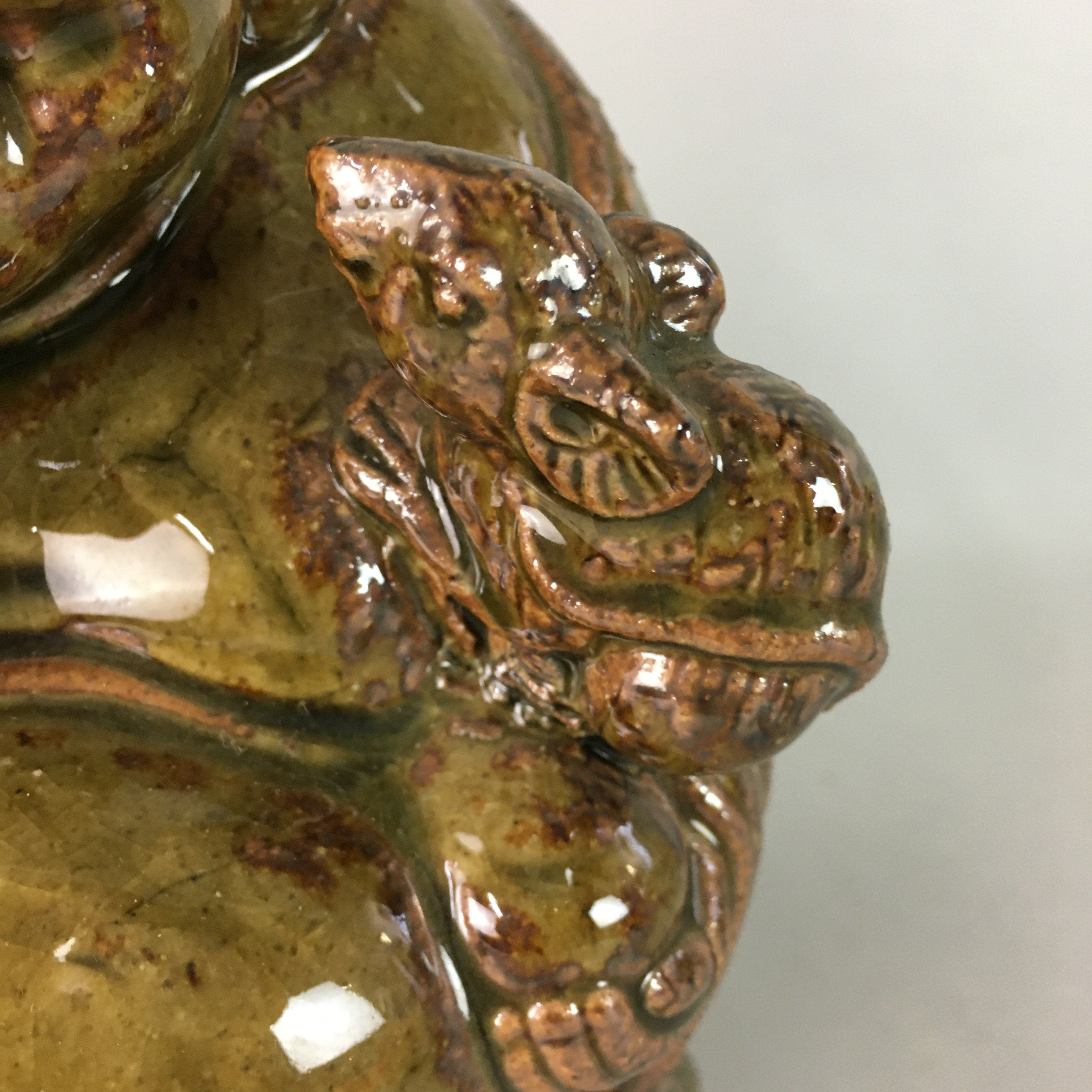 Japanese Ceramic Hotei-Son Statue Vtg 7 Gods Good Fortune Wealth BD540