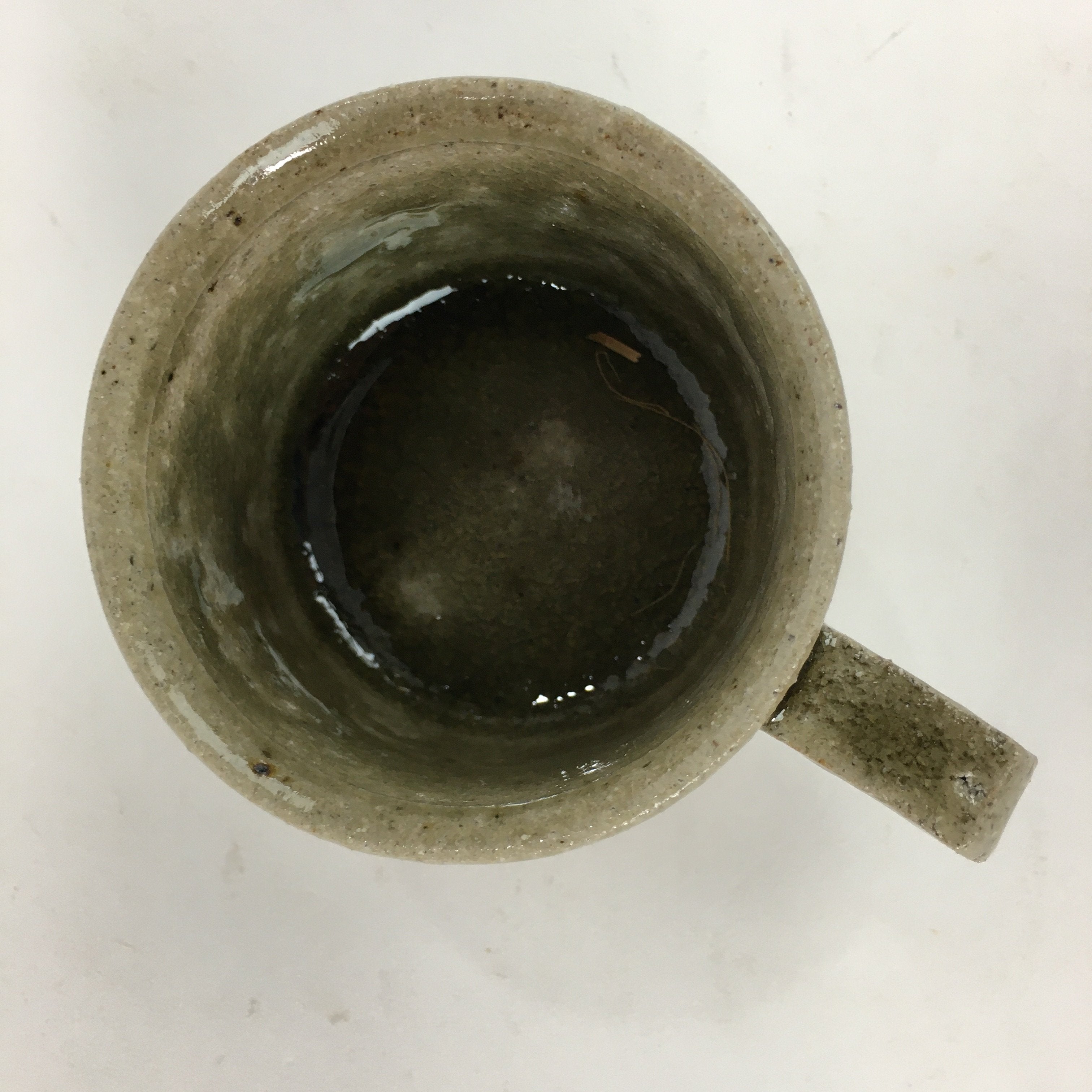 Japanese Ceramic Igayaki Teacup Mug Saucer Vtg Cup Plate Set Green Glaze PP571