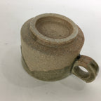 Japanese Ceramic Igayaki Teacup Mug Saucer Vtg Cup Plate Set Green Glaze PP571