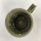 Japanese Ceramic Igayaki Teacup Mug Saucer Vtg Cup Plate Set Green Glaze PP575