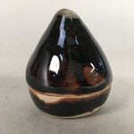 Japanese Ceramic Incense Container Vtg Pottery Kogo Black Tear Drop PP397