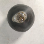 Japanese Ceramic Incense Container Vtg Pottery Kogo Black Tear Drop PP397