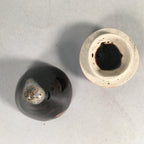 Japanese Ceramic Incense Container Vtg Pottery Kogo Black Tear Drop PP397