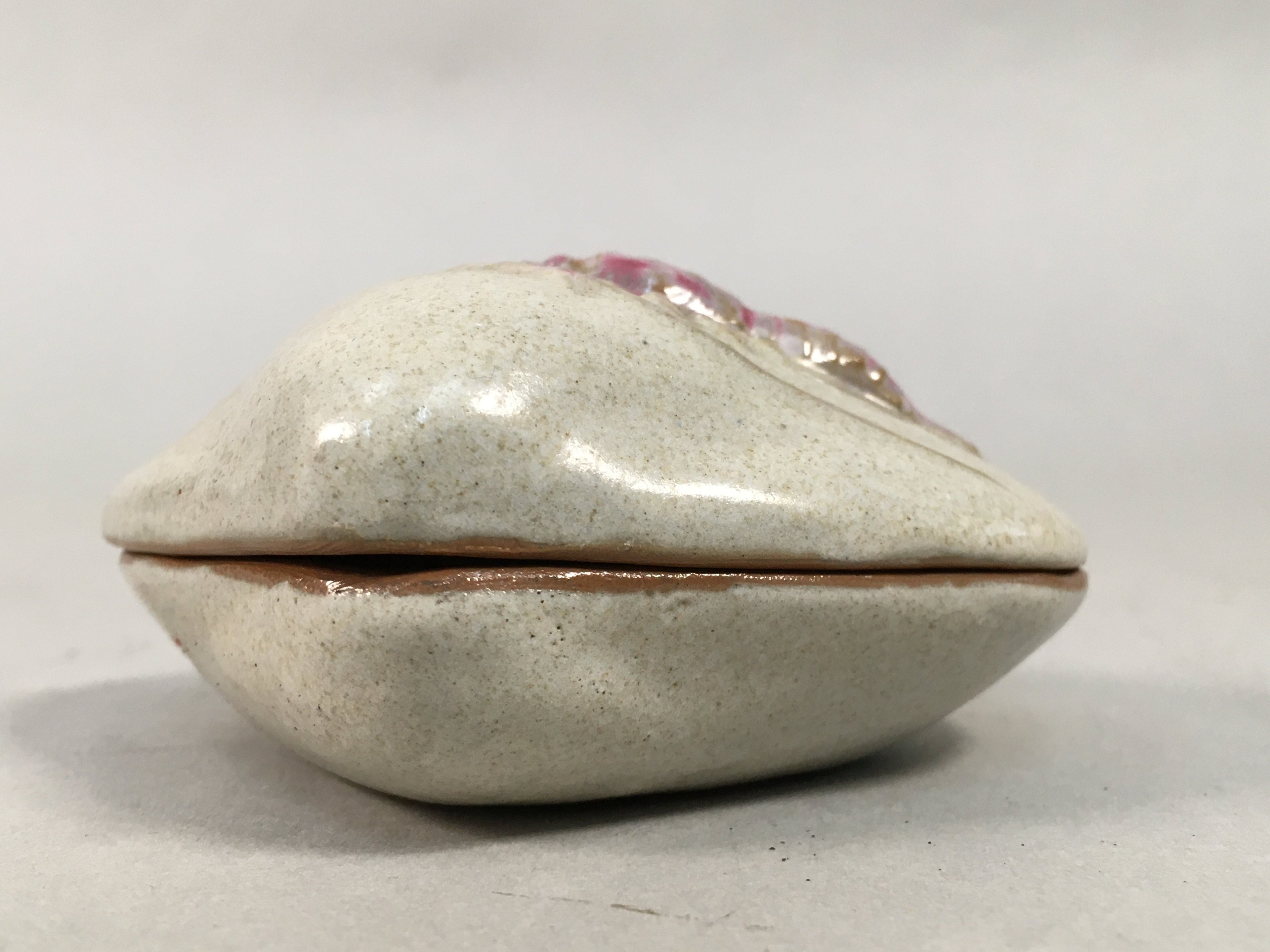 Japanese Ceramic Incense Container Vtg Pottery Kogo Clam Shrimp PP402