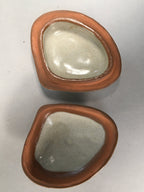 Japanese Ceramic Incense Container Vtg Pottery Kogo Clam Shrimp PP402