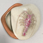 Japanese Ceramic Incense Container Vtg Pottery Kogo Clam Shrimp PP402