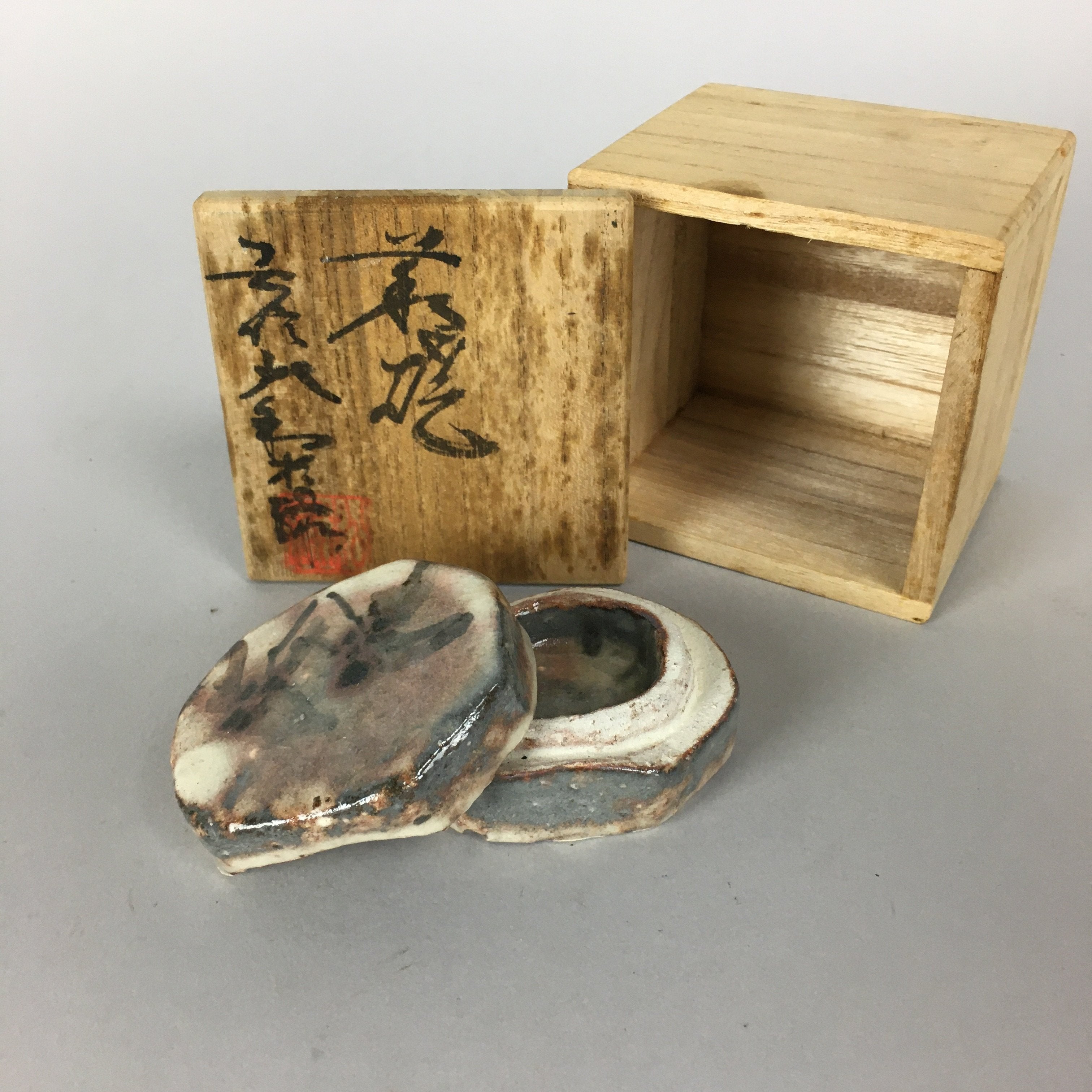 Japanese Ceramic Incense Container Vtg Pottery Kogo Hagiyaki PP461
