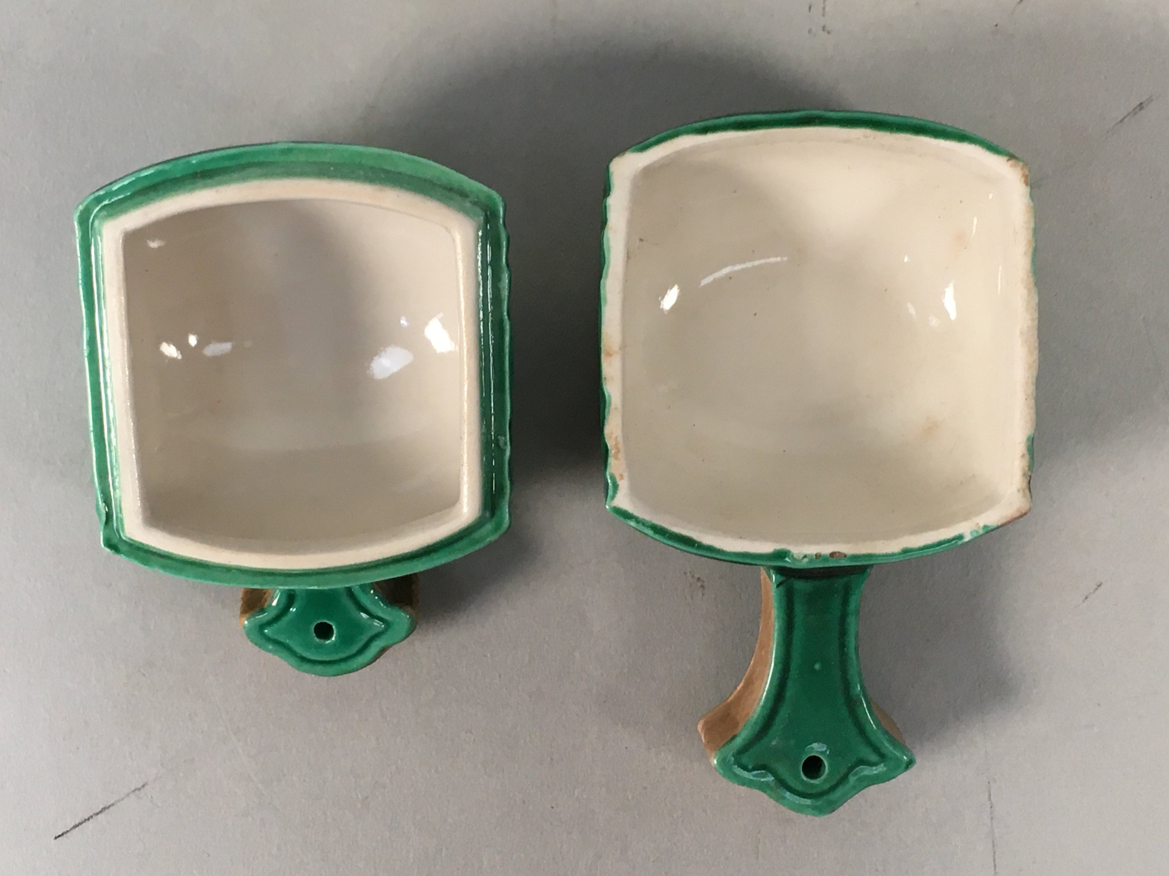 Japanese Ceramic Incense Container Vtg Pottery Kogo Lucky Hammer Green PP409