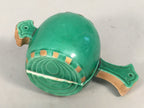 Japanese Ceramic Incense Container Vtg Pottery Kogo Lucky Hammer Green PP409
