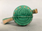 Japanese Ceramic Incense Container Vtg Pottery Kogo Lucky Hammer Green PP409