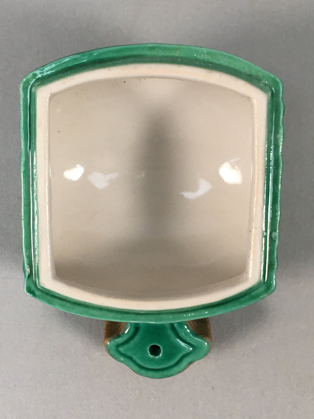 Japanese Ceramic Incense Container Vtg Pottery Kogo Lucky Hammer Green PP409