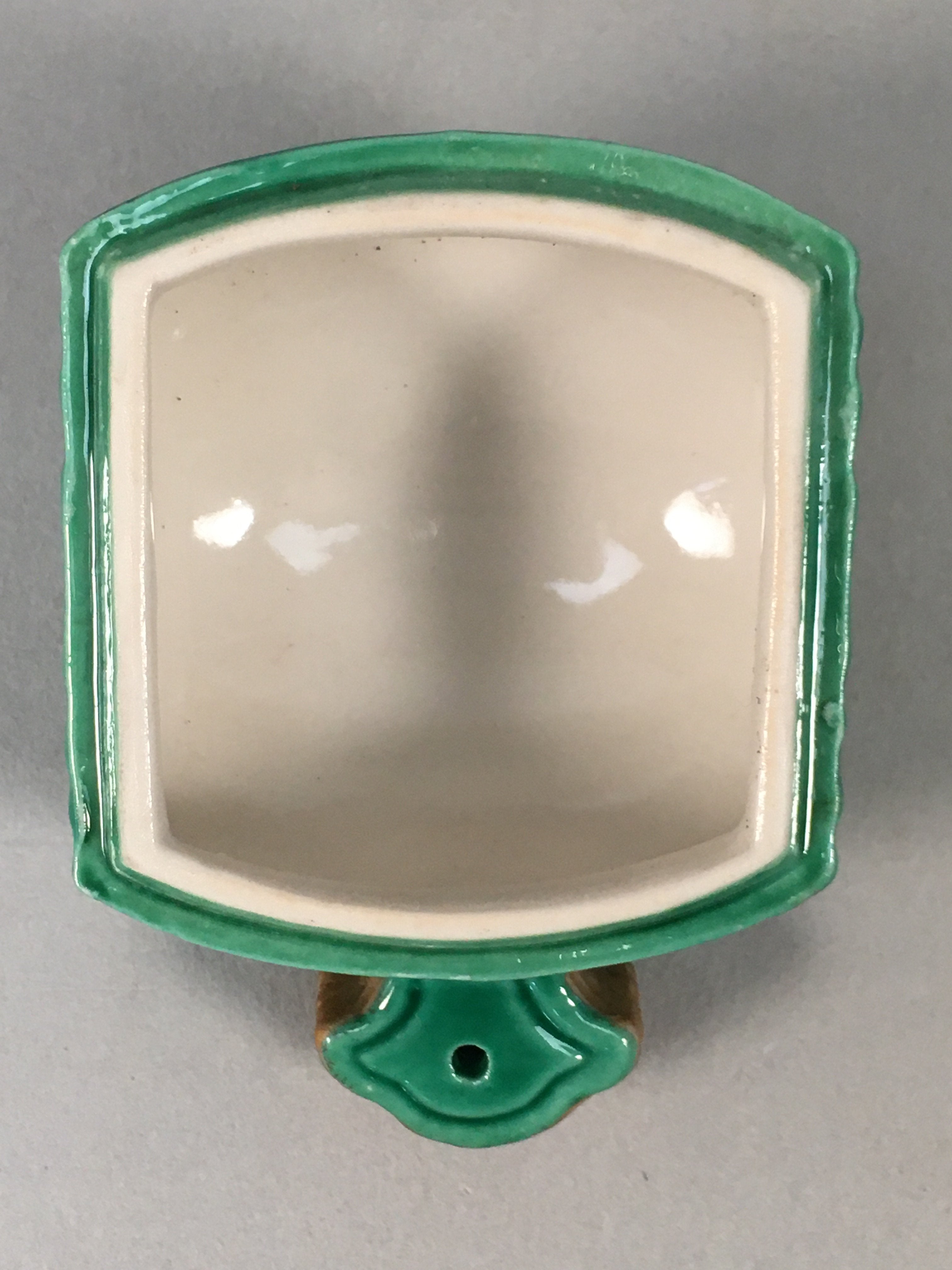 Japanese Ceramic Incense Container Vtg Pottery Kogo Lucky Hammer Green PP409