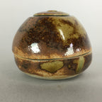 Japanese Ceramic Incense Container Vtg Pottery Kogo Round Double Circle PP496