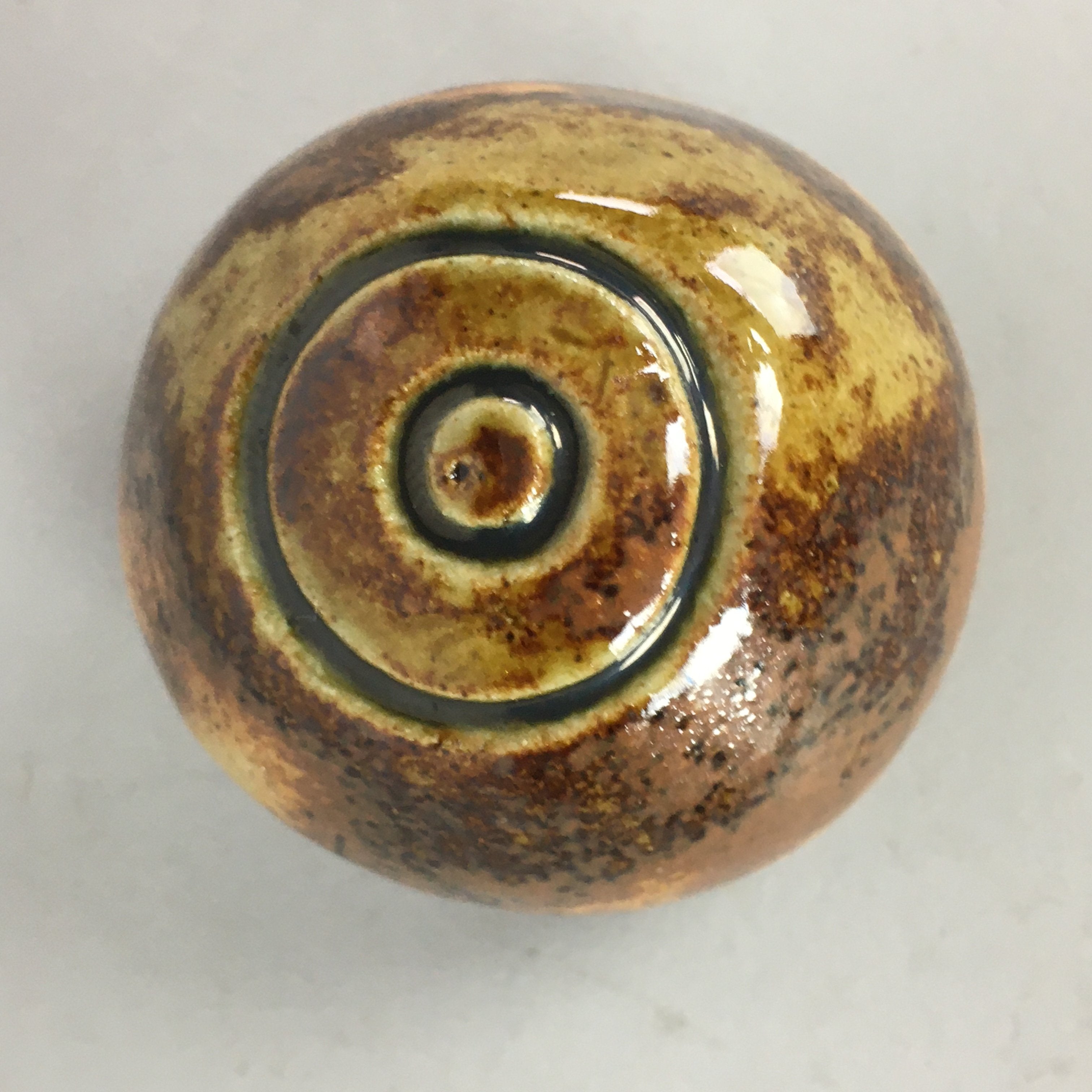 Japanese Ceramic Incense Container Vtg Pottery Kogo Round Double Circle PP496