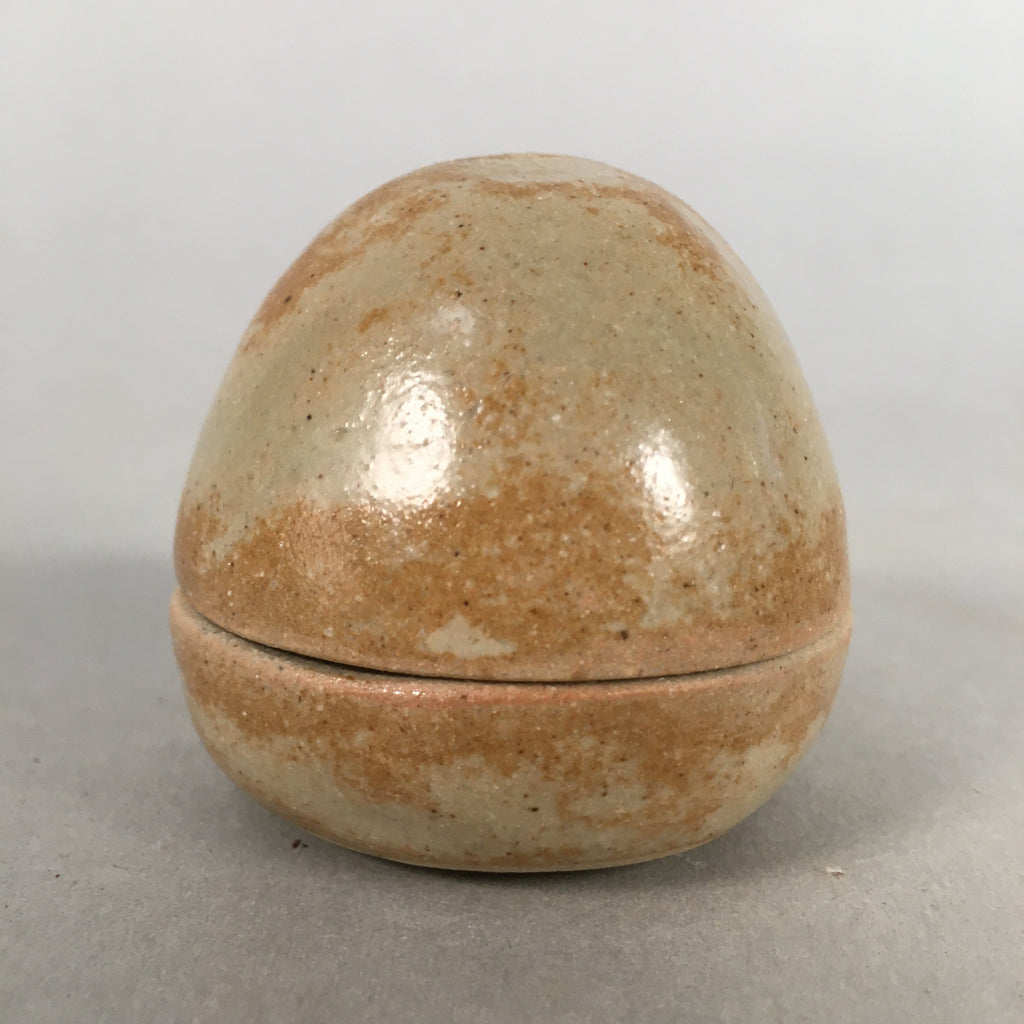Japanese Ceramic Incense Container Vtg Pottery Kogo Round Ki Seto PP398