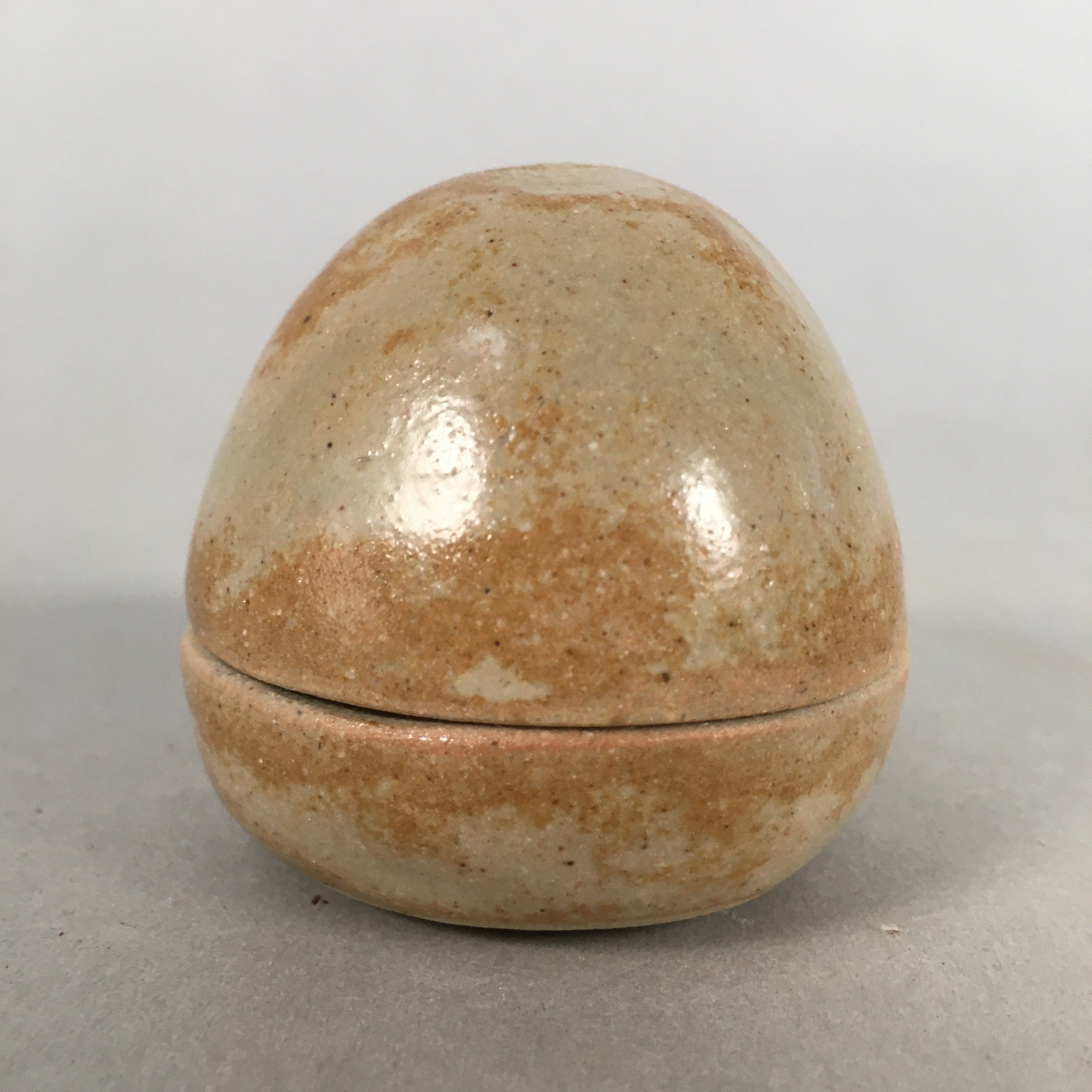 Japanese Ceramic Incense Container Vtg Pottery Kogo Round Ki Seto PP398
