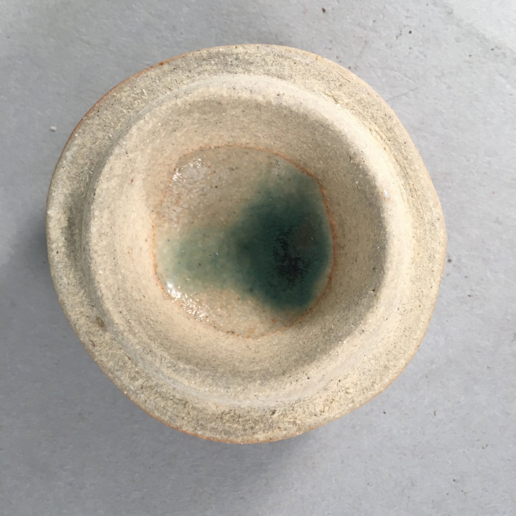 Japanese Ceramic Incense Container Vtg Pottery Kogo Round Ki Seto PP398