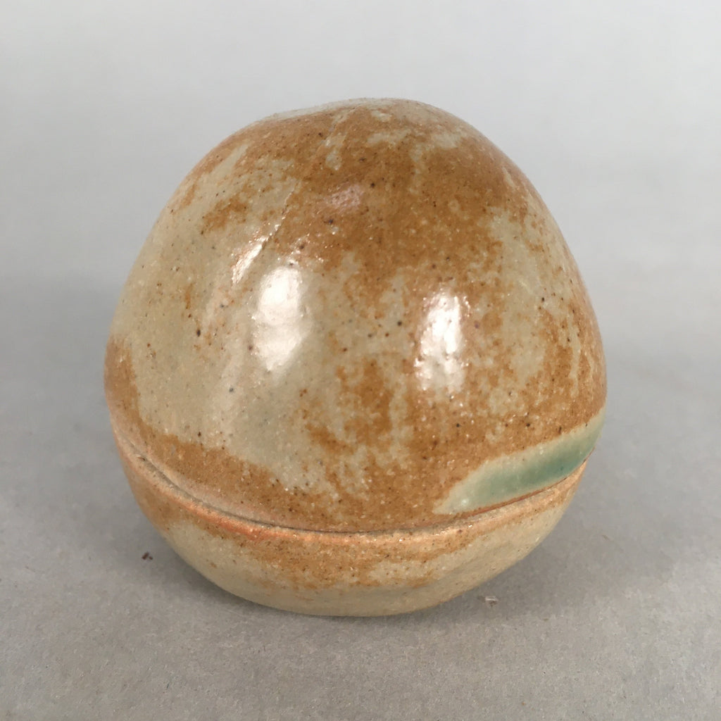 Japanese Ceramic Incense Container Vtg Pottery Kogo Round Ki Seto PP398