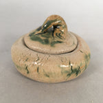 Japanese Ceramic Incense Container Vtg Pottery Kogo Round Oribe PP399