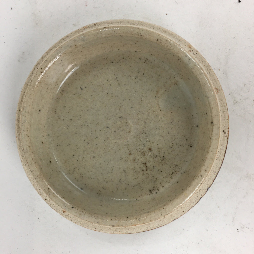 Japanese Ceramic Incense Container Vtg Pottery Kogo Round Zodiac Snake PP778