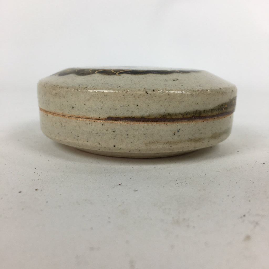 Japanese Ceramic Incense Container Vtg Pottery Kogo Round Zodiac Snake PP778