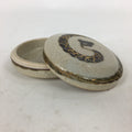 Japanese Ceramic Incense Container Vtg Pottery Kogo Round Zodiac Snake PP778