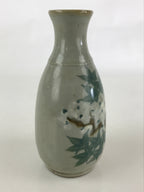 Japanese Ceramic Inuyama Ware Sake Bottle Vtg Pottery Yakimono Tokkuri Gray TS48