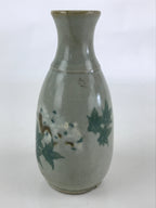 Japanese Ceramic Inuyama Ware Sake Bottle Vtg Pottery Yakimono Tokkuri Gray TS48