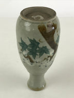 Japanese Ceramic Inuyama Ware Sake Bottle Vtg Pottery Yakimono Tokkuri Gray TS48